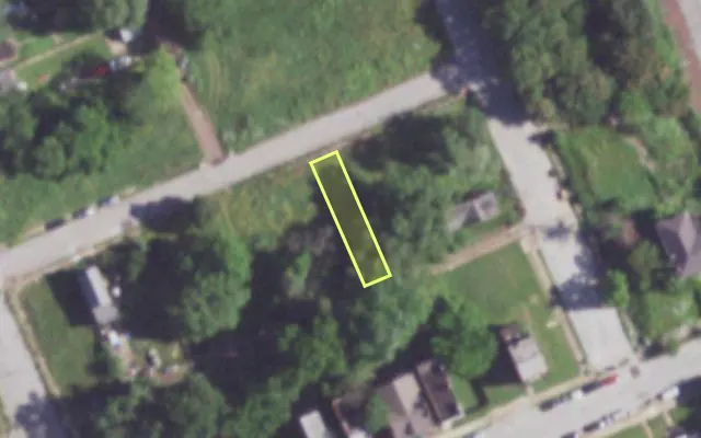 Aerial view of 1412 FARRAGUT ST — vacant lot, St. Louis with approximate parcel outline