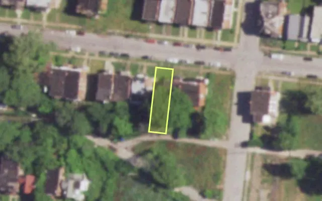 Aerial view of 4710 MCMILLAN AV — vacant lot, St. Louis with approximate parcel outline