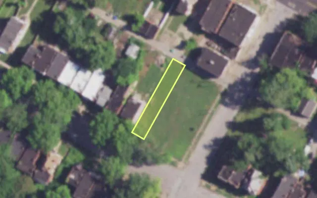 Aerial view of 4209 MAFFITT AV — vacant lot, St. Louis with approximate parcel outline
