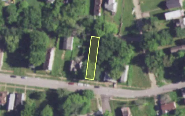 Aerial view of 1035 GARTH AV — vacant lot, St. Louis with approximate parcel outline
