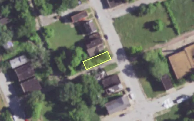 Aerial view of 4217 N 20TH ST — vacant lot, St. Louis with approximate parcel outline