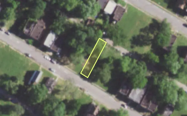 Aerial view of 5841 COTE BRILLIANTE AV — vacant lot, St. Louis with approximate parcel outline