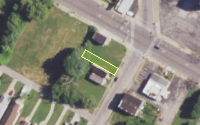 Aerial view of 1433 N NEWSTEAD AV — vacant lot, St. Louis with approximate parcel outline