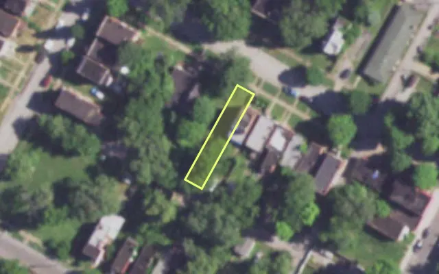 Aerial view of 4128 W GREEN LEA PL — vacant lot, St. Louis with approximate parcel outline