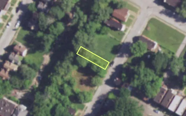 Aerial view of 4031 CAMELLIA AV — vacant lot, St. Louis with approximate parcel outline