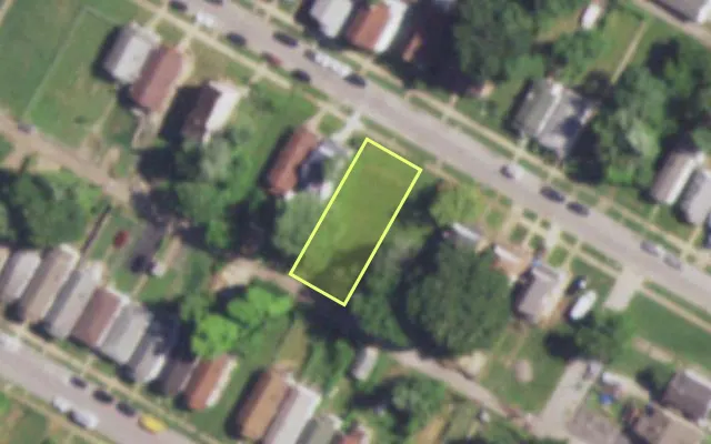Aerial view of 5938 SHULTE AV — vacant lot, St. Louis with approximate parcel outline