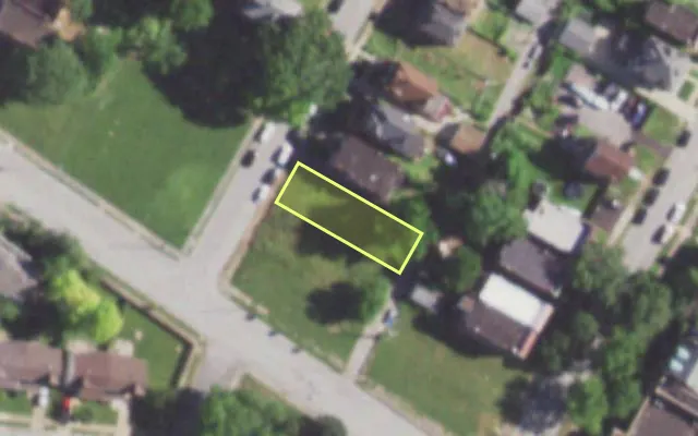 Aerial view of 1208 TEMPLE PL — vacant lot, St. Louis with approximate parcel outline
