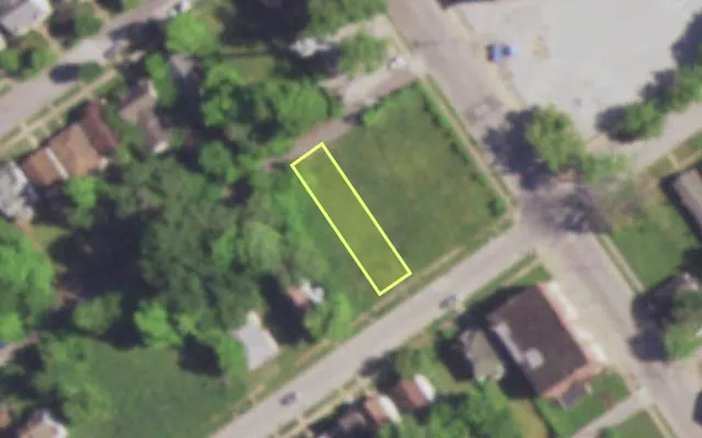 Aerial view of 4969 ALCOTT AV — vacant lot, St. Louis with approximate parcel outline