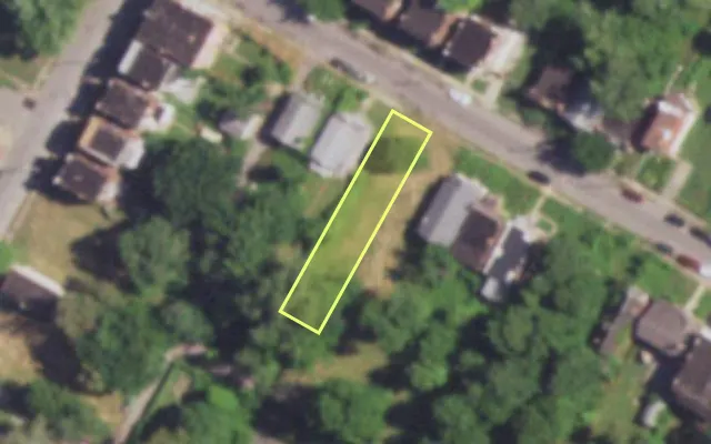 Aerial view of 4852 LEDUC ST — vacant lot, St. Louis with approximate parcel outline
