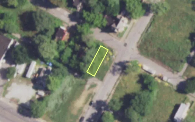 Aerial view of 4202 ALDINE AV — vacant lot, St. Louis with approximate parcel outline