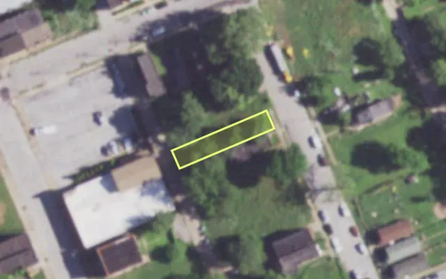 Aerial view of 4253 N 19TH ST — vacant lot, St. Louis with approximate parcel outline
