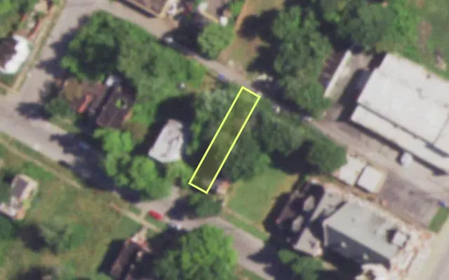 Aerial view of 4529 EVANS AV — vacant lot, St. Louis with approximate parcel outline