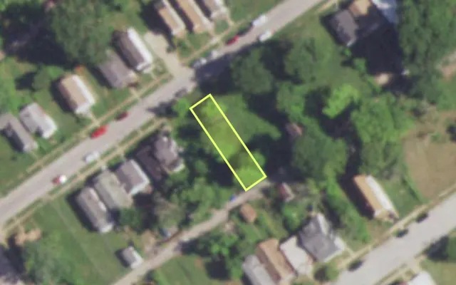 Aerial view of 4930 ALCOTT AV — vacant lot, St. Louis with approximate parcel outline