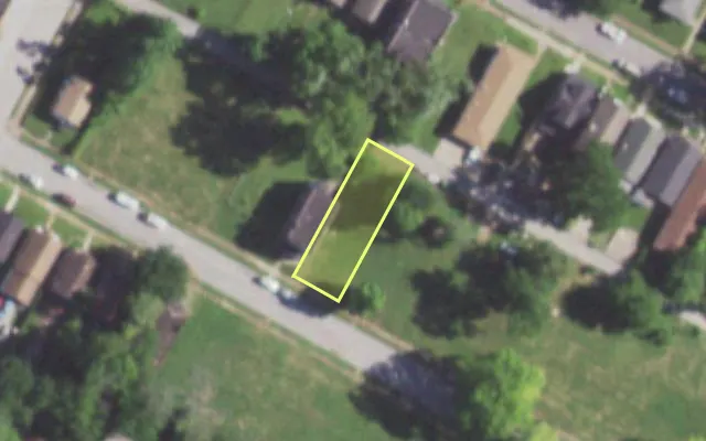 Aerial view of 5867 TERRY AV — vacant lot, St. Louis with approximate parcel outline
