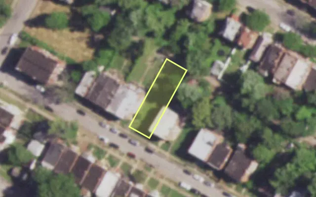 Aerial view of 4851 NORTHLAND AV — vacant lot, St. Louis with approximate parcel outline