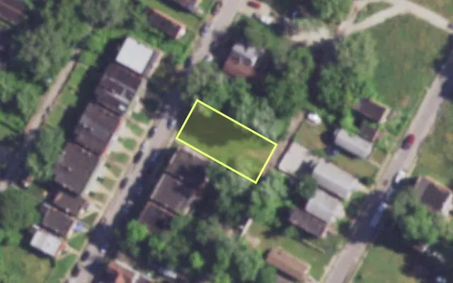 Aerial view of 3110 FAIR AV — vacant lot, St. Louis with approximate parcel outline
