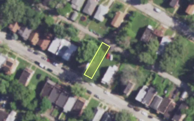 Aerial view of 4475 PENROSE ST — vacant lot, St. Louis with approximate parcel outline