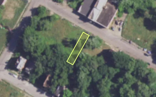 Aerial view of 3950 GARFIELD AV — vacant lot, St. Louis with approximate parcel outline