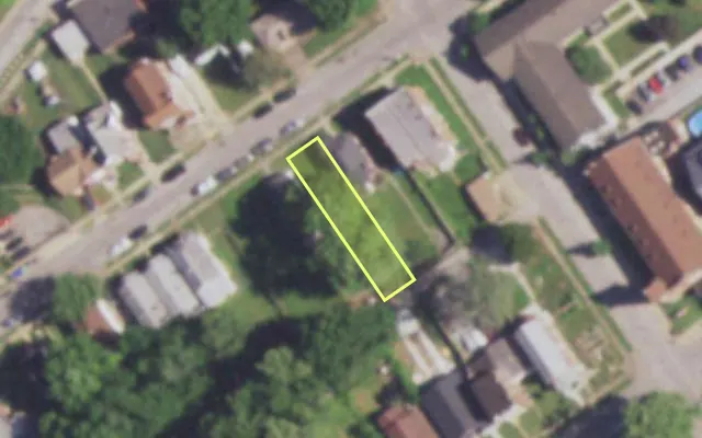 Aerial view of 5468 PARTRIDGE AV — vacant lot, St. Louis with approximate parcel outline