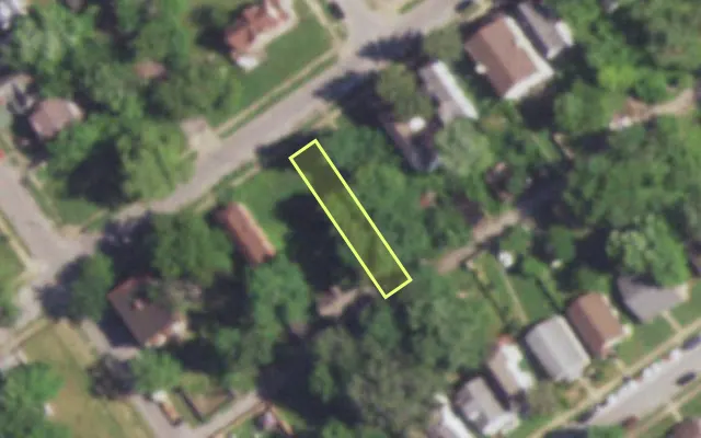 Aerial view of 5218 ORIOLE AV — vacant lot, St. Louis with approximate parcel outline