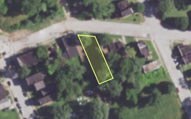 Aerial view of 1414 FERRY ST — vacant lot, St. Louis with approximate parcel outline