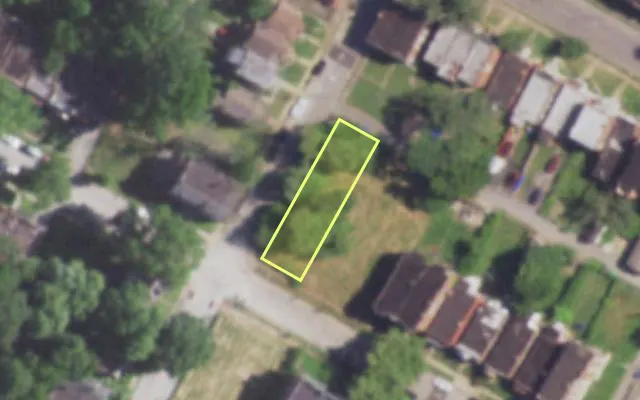 Aerial view of 5059 TERRY AV — vacant lot, St. Louis with approximate parcel outline