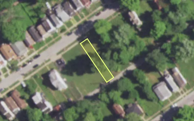 Aerial view of 5446 PLOVER AV — vacant lot, St. Louis with approximate parcel outline