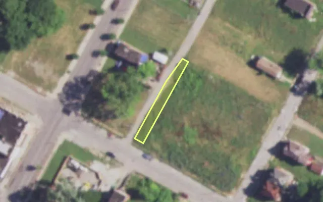 Aerial view of 4361 LABADIE AV — vacant lot, St. Louis with approximate parcel outline