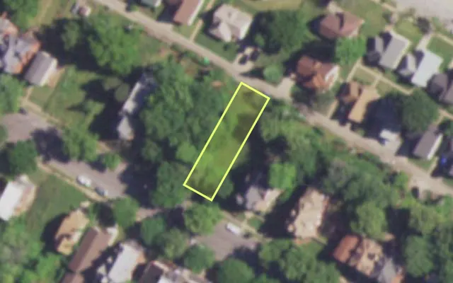 Aerial view of 4341 WEST BELLE PL — vacant lot, St. Louis with approximate parcel outline