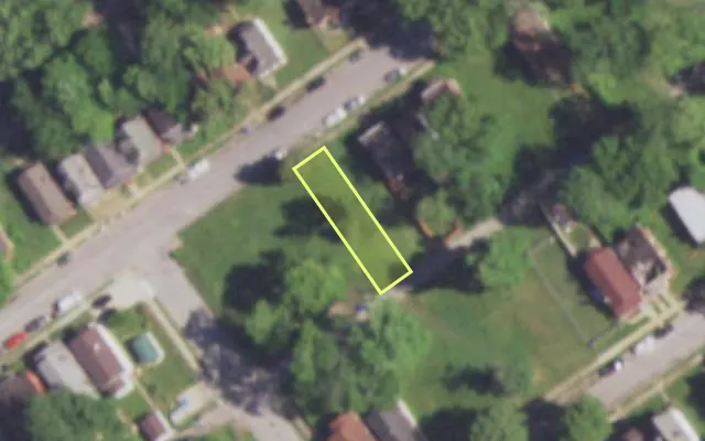 Aerial view of 5310 EMERSON AV — vacant lot, St. Louis with approximate parcel outline