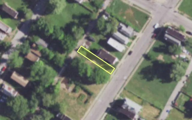 Aerial view of 4241 PRAIRIE AV — vacant lot, St. Louis with approximate parcel outline
