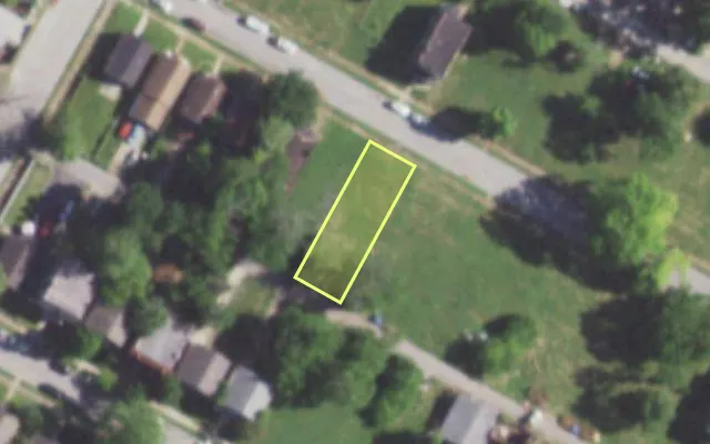 Aerial view of 5866 TERRY AV — vacant lot, St. Louis with approximate parcel outline