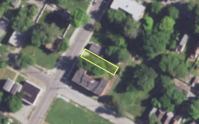 Aerial view of 4208 FAIR AV — vacant lot, St. Louis with approximate parcel outline