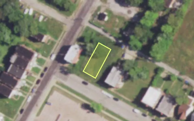 Aerial view of 4667 EVANS AV — vacant lot, St. Louis with approximate parcel outline
