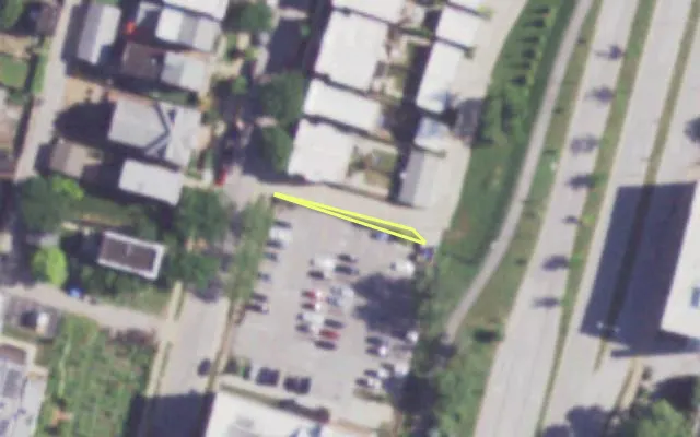 Aerial view of 1306 DOLMAN ST — vacant lot, St. Louis with approximate parcel outline
