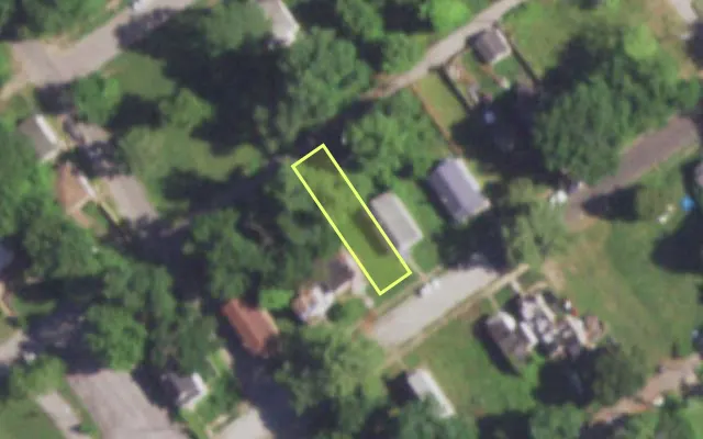 Aerial view of 5511 ALCOTT AV — vacant lot, St. Louis with approximate parcel outline