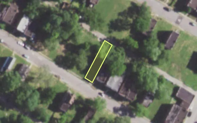 Aerial view of 5829 COTE BRILLIANTE AV — vacant lot, St. Louis with approximate parcel outline