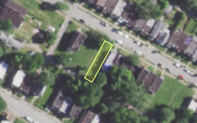 Aerial view of 5358 LOTUS AV — vacant lot, St. Louis with approximate parcel outline