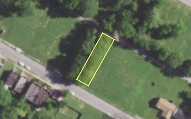 Aerial view of 5649 COTE BRILLIANTE AV — vacant lot, St. Louis with approximate parcel outline