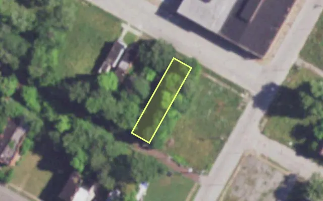 Aerial view of 3810 EVANS AV — vacant lot, St. Louis with approximate parcel outline