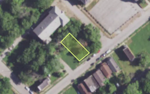 Aerial view of 2105 LINTON AV — vacant lot, St. Louis with approximate parcel outline