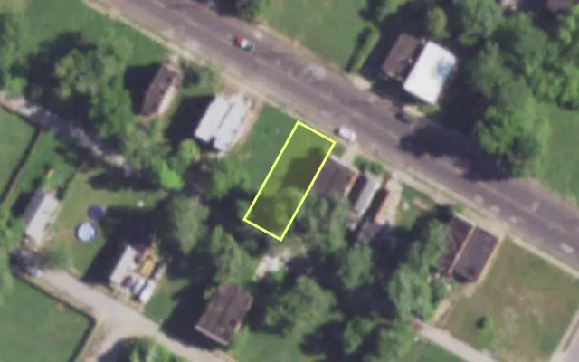 Aerial view of 3828 LEE AV — vacant lot, St. Louis with approximate parcel outline