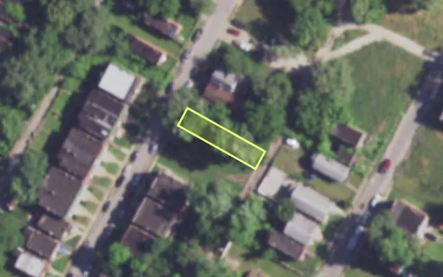 Aerial view of 3112 FAIR AV — vacant lot, St. Louis with approximate parcel outline