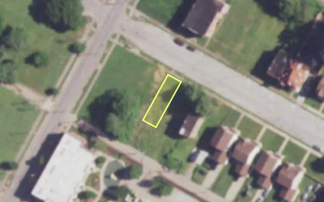 Aerial view of 4062 COOK AV — vacant lot, St. Louis with approximate parcel outline