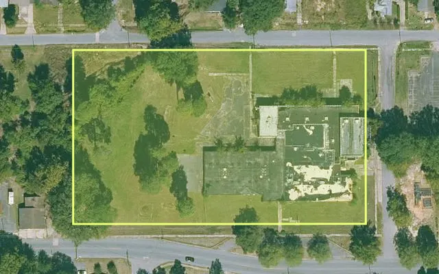 Aerial view of JEFFERSON County parcel 930-62152-000 — Arkansas post-auction with approximate parcel outline