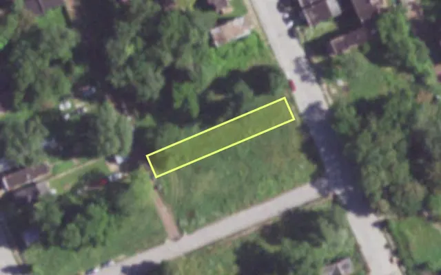 Aerial view of 4237 RANDALL PL — vacant lot, St. Louis with approximate parcel outline