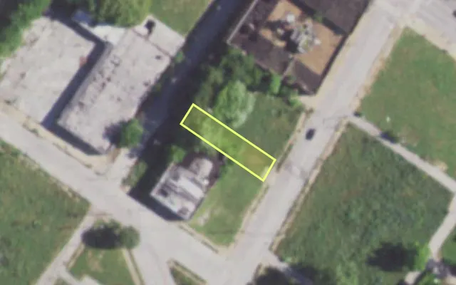 Aerial view of 1473 HODIAMONT AV — vacant lot, St. Louis with approximate parcel outline