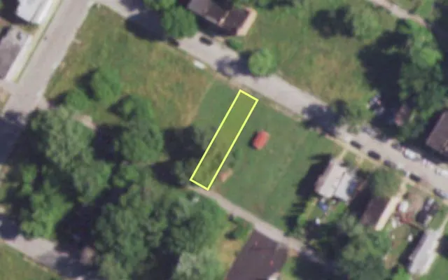 Aerial view of 4264 W NORTH MARKET ST — vacant lot, St. Louis with approximate parcel outline