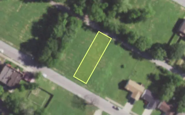 Aerial view of 5637 COTE BRILLIANTE AV — vacant lot, St. Louis with approximate parcel outline