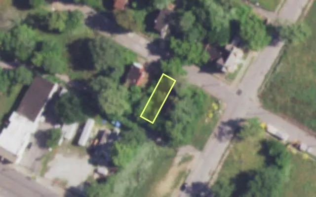 Aerial view of 4212 ALDINE AV — vacant lot, St. Louis with approximate parcel outline